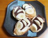 簡単♪チョコバナナオープンサンド作り方1写真