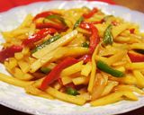 新じゃがとピーマンとパプリカ甘辛醤油炒め作り方9写真