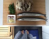 肝！秋刀魚ときのこのペペロンチーノ☆☆作り方1写真