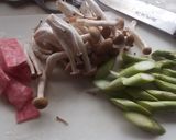 アスパラシメジの醤油パスタ作り方3写真
