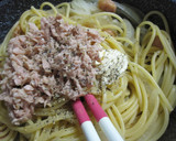 マヨ＆焼肉たれのやみつきパスタ作り方5写真