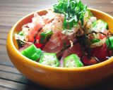 マグロとオクラの塩昆布和え作り方2写真
