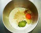 ホットケーキミックスで緑の蒸しパン♪作り方1写真