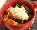 ヘルシー♪カボチャと鶏むね肉の香味蒸し作り方7写真