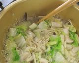 白菜ときのこの豆乳生姜スープ作り方2写真