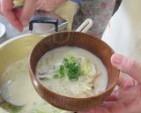 白菜ときのこの豆乳生姜スープ作り方4写真