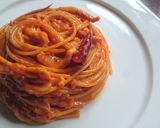 いかとワタのトマトクリームパスタ作り方17写真