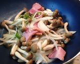 しめじとベーコンの和風パスタ作り方2写真