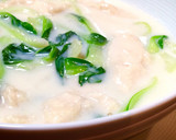 簡単！！青梗菜と鶏ささみ肉のクリーム煮作り方5写真