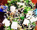 水菜とひじきとごぼうと豆腐のサラダ作り方4写真