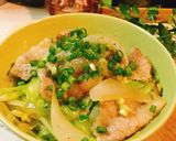ねぎ塩だれで☆豚バラキャベツ丼。作り方8写真