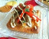 秋鮭と舞茸のカレー風味❤油揚げカナッペ作り方5写真