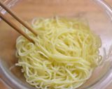 カマボコとネギのクリーミーパスタ風焼そば作り方2写真