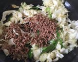 キャベツとピーマンのそぼろ炒め。お弁当に作り方4写真