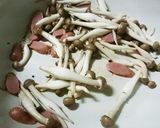 しめじと豆苗の和風スープパスタ*作り方1写真