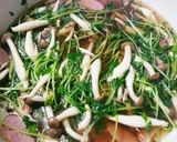 しめじと豆苗の和風スープパスタ*作り方3写真