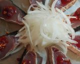 鰹と食べる辣油でカルパッチョ風♪作り方3写真