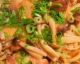 鶏もも肉と山盛りきのこのバタポン炒め作り方15写真