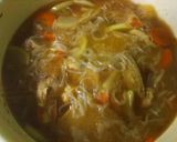さつま芋と鶏肉の醤油汁作り方6写真