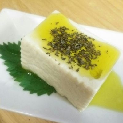ブラペ塩漬け豆腐のバジルオリーブ* by みっくママ 【クックパッド