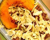 クリチをのせて☆肉味噌と卵の南瓜グラタン作り方6写真