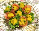 お弁当に！かぼちゃサラダをハムで巻くだけ作り方3写真