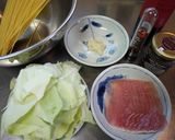 生ハムとキャベツのトリュフソースパスタ作り方1写真