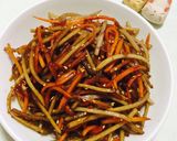 カット野菜で簡単★きんぴらゴボウ&人参♬作り方3写真