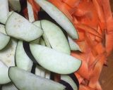 大きめ野菜のミートソースパスタ作り方1写真