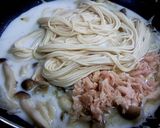 ツナときのこのクリームパスタ　カップ焼き作り方4写真