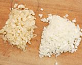 らっきょう入り鶏そぼろ丼作り方1写真