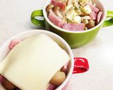 レンジで！しめじとBCTのスープグラタン作り方3写真