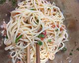 トマトの水煮と玉ねぎの冷製バジルパスタ作り方5写真