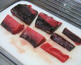簡単！絶品！マグロの血合いの醤油漬け焼き作り方2写真