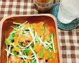 から揚げと水菜のおろしドレサラダ作り方4写真