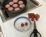 トマトポン酢だれのおからハンバーグ作り方5写真