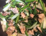 つるむらさきと豚肉のオイスター炒め作り方3写真