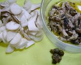 さんまのオイル漬けで和風きのこパスタ作り方1写真