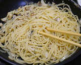 さんまのオイル漬けで和風きのこパスタ作り方4写真