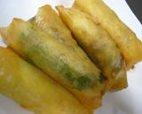 チーズがとろりん♪青じその鶏ハム春巻き作り方5写真