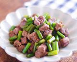 にんにくの芽と牛肉の焼肉のタレ和え作り方4写真