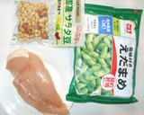 鶏むね肉と枝豆・水煮大豆のさっぱり炒め作り方1写真