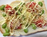トマトと枝豆の海苔ごま塩和トースト作り方4写真