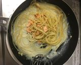 混ぜるだけ！鮭のクリームパスタ作り方5写真