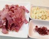 枝豆とベーコンのペペロンチーノパスタ作り方2写真