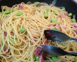 枝豆とベーコンのペペロンチーノパスタ作り方7写真