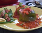 ストウブでピーマンの肉詰めトマト煮込み作り方5写真
