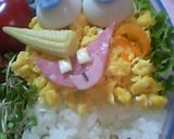そぼろ＆ピックでスポンジボブ（キャラ弁）作り方13写真