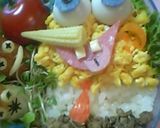 そぼろ＆ピックでスポンジボブ（キャラ弁）作り方16写真