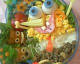 そぼろ＆ピックでスポンジボブ（キャラ弁）作り方19写真
